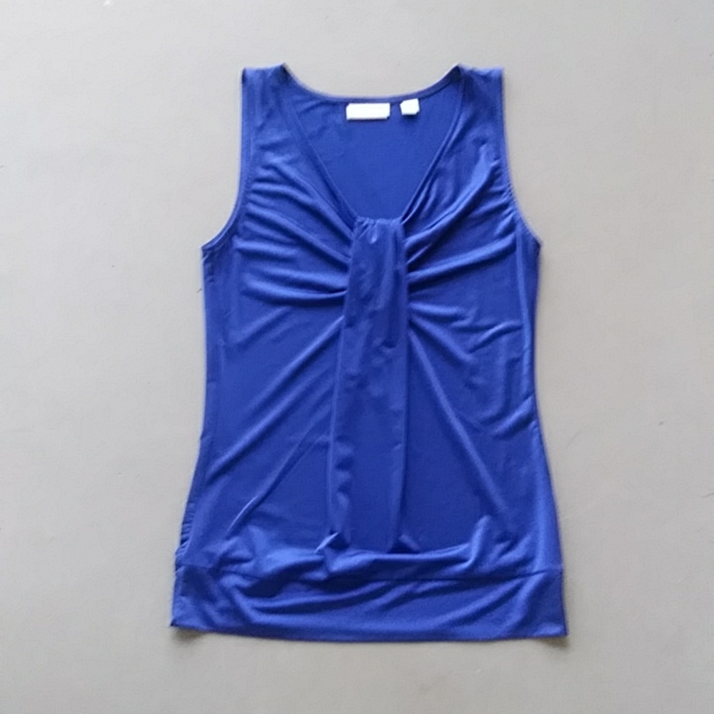 New York & Company Royal Blue Sleeveless Blouse